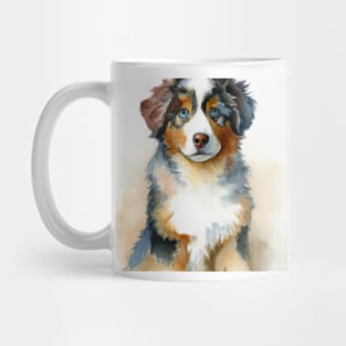 Miniature American Shepherd Watercolor Painting - Dog Lover Gifts Mug